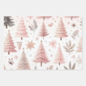 Prachtige Pastel Roze Kerst Design Inpakpapier Vel (Voorkant 2)
