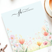 Prachtige Pastel Wildflower Waterverf gepersonalis Notitieblok