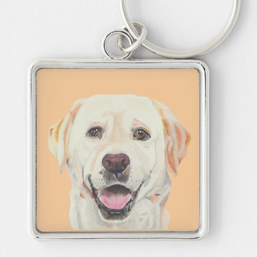 Prachtige Pastel Yellow Labrador Sleutelhanger (Voorkant)