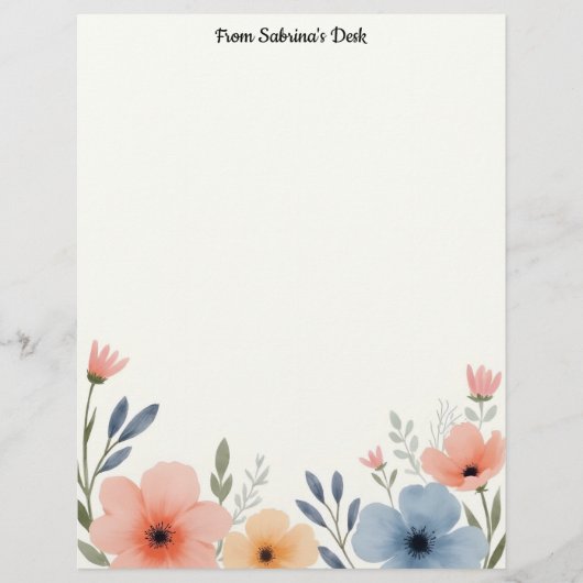 Prachtige pastelbloemen briefhoofd (Voorkant)