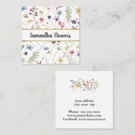 Prachtige pastelbloemen vierkante visitekaartje
