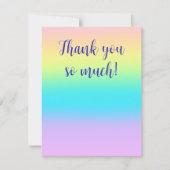 Prachtige pastelregenbooggradiënt bruiloft bedankkaart (Voorkant)