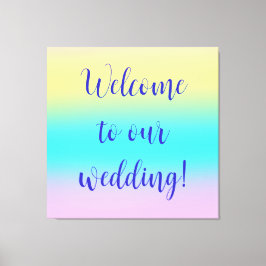 Prachtige pastelregenbooggradiënt bruiloft canvas afdruk