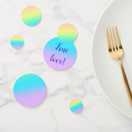 Prachtige pastelregenbooggradiënt bruiloft confetti