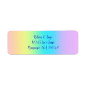 Prachtige pastelregenbooggradiënt bruiloft etiket (Voorkant)