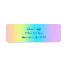 Prachtige pastelregenbooggradiënt bruiloft etiket