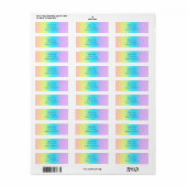 Prachtige pastelregenbooggradiënt bruiloft etiket (Full Sheet)