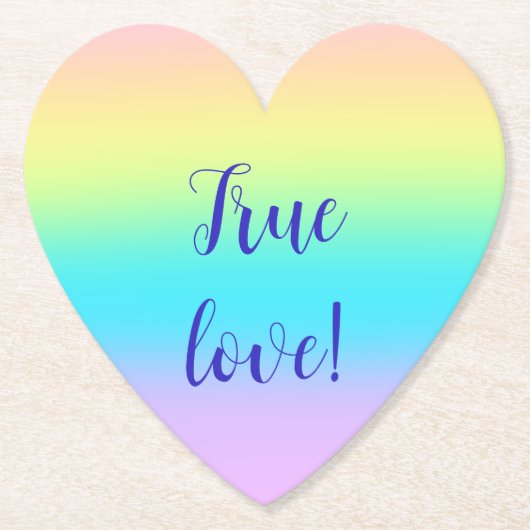 Prachtige pastelregenbooggradiënt bruiloft kartonnen onderzetters (Voorkant)