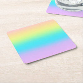Prachtige pastelregenbooggradiënt bruiloft kartonnen onderzetters