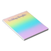 Prachtige pastelregenbooggradiënt bruiloft notitieblok (Schuin)