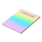 Prachtige pastelregenbooggradiënt bruiloft notitieblok (Linkerzijde)