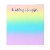 Prachtige pastelregenbooggradiënt bruiloft notitieblok (Voorkant)