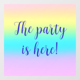 Prachtige pastelregenbooggradiënt bruiloft raamsticker