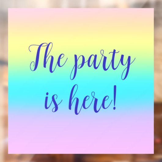 Prachtige pastelregenbooggradiënt bruiloft raamsticker (Vel 2)