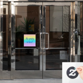 Prachtige pastelregenbooggradiënt bruiloft raamsticker