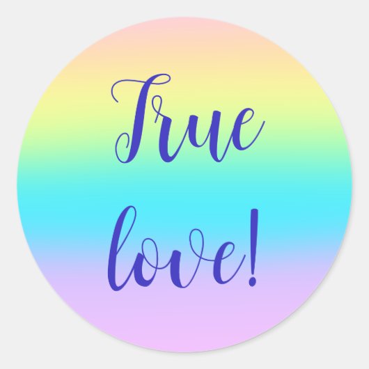 Prachtige pastelregenbooggradiënt bruiloft ronde sticker (Voorkant)