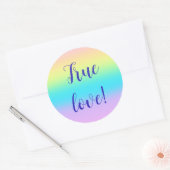 Prachtige pastelregenbooggradiënt bruiloft ronde sticker (Envelop)