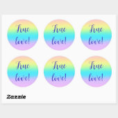 Prachtige pastelregenbooggradiënt bruiloft ronde sticker (Vel)