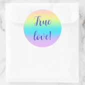 Prachtige pastelregenbooggradiënt bruiloft ronde sticker (Tas)