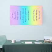 Prachtige pastelregenbooggradiënt bruiloft spandoek (Beurs)