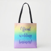 Prachtige pastelregenbooggradiënt bruiloft tote bag (Voorkant)