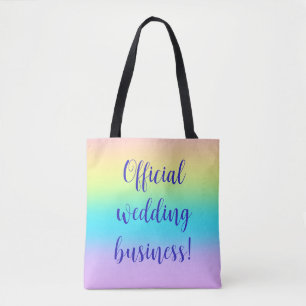 Prachtige pastelregenbooggradiënt bruiloft tote bag
