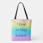 Prachtige pastelregenbooggradiënt bruiloft tote bag (Achterkant)