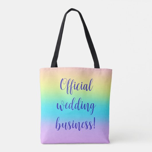 Prachtige pastelregenbooggradiënt bruiloft tote bag (Achterkant)