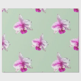 Prachtige pastelroze tropische orchideeën cadeaupapier