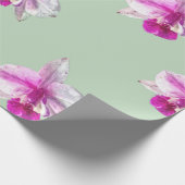 Prachtige pastelroze tropische orchideeën cadeaupapier (Hoek)