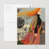 Prachtige patchwork jurk briefkaart (Voorkant / Achterkant)