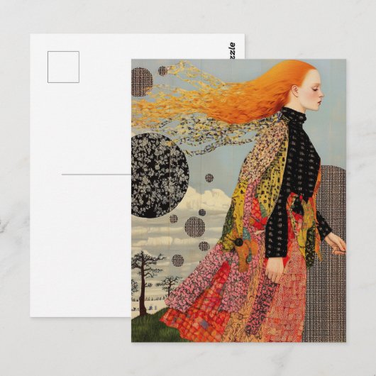 Prachtige patchwork jurk briefkaart (Voorkant / Achterkant)