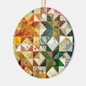 Prachtige patchwork keramisch ornament (Links)