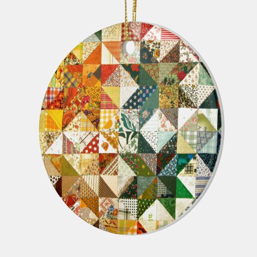 Prachtige patchwork keramisch ornament (Links)