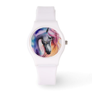 Prachtige patel Unicorn Horse Triptych Horloge