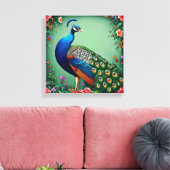 Prachtige pauw bloem achtergrond canvas afdruk (Insitu (Woonkamer))