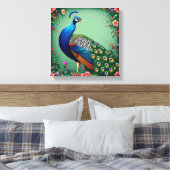 Prachtige pauw bloem achtergrond canvas afdruk (Insitu (Slaapkamer))