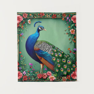 Prachtige pauw bloem achtergrond wandkleed