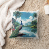 Prachtige pauw in een tropisch paradijs kussen (Deken)