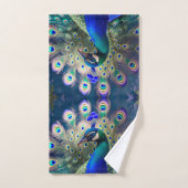 Prachtige pauw met blauwgroen en gouden verenkleed bad handdoek (Handdoek)