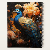 Prachtige pauw met bloemen planner (Achterkant)
