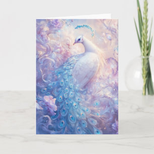 Prachtige Pauw Omringd door Zachte Pastelkleuren B Kaart