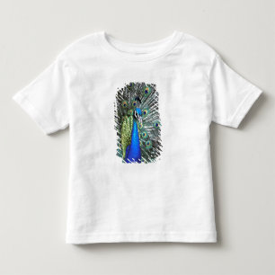 Prachtige pauw spreidt kleurrijke veren kinder shirts