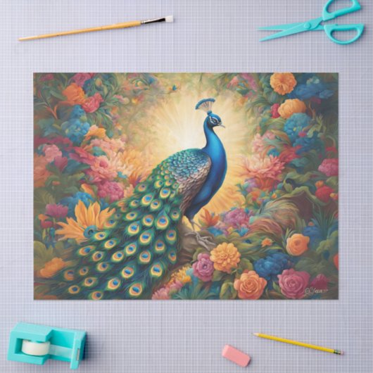 Prachtige pauw tissuepapier (Craft)