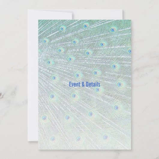 Prachtige Pauw U Bent Uitgenodigd Kaart (Achterkant)