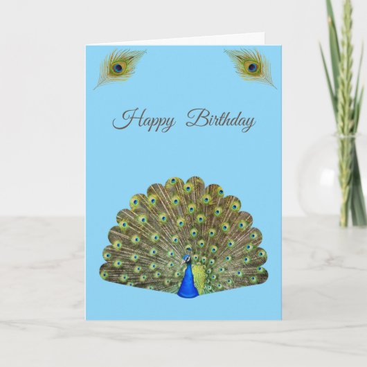 Prachtige pauw verjaardag notitiekaartje (Voorkant)