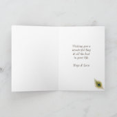 Prachtige pauw verjaardag notitiekaartje (Binnen)