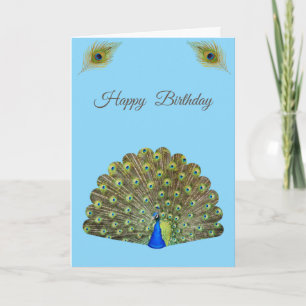 Prachtige pauw verjaardag notitiekaartje