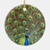 Prachtige pauw vogel keramisch ornament (Achterkant)