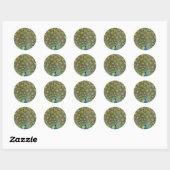 Prachtige pauw vogel ronde sticker (Vel)